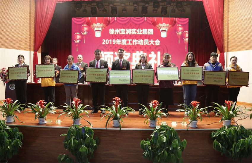 星空官网2019年度工作动员大会---集团公司领导为先进单位和先进个人代表颁奖